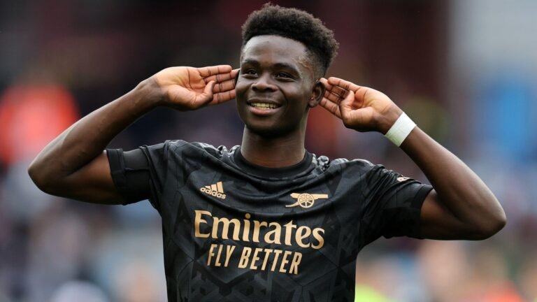 ‘Honouring the king’ – Arsenal star Bukayo Saka reveals his Aston Villa celebration was tribute to Thierry Henry