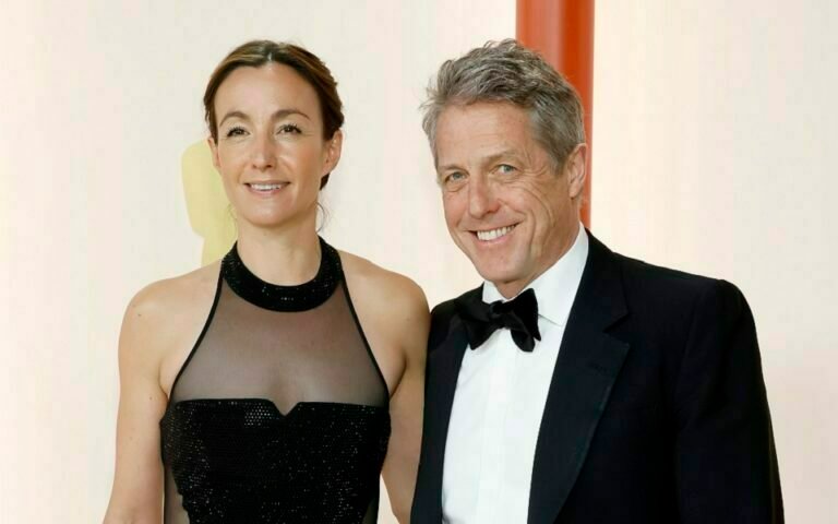 Hugh Grant’s awkward Oscars red carpet interview is going viral