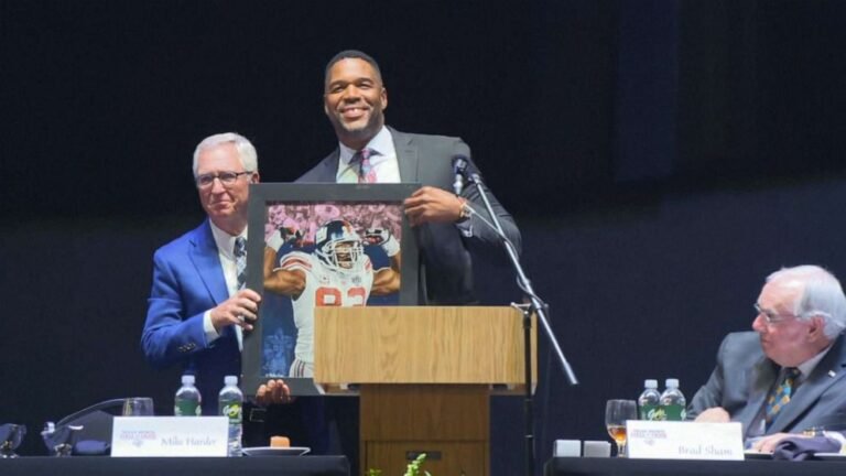 Michael Strahan was inducted into the Texas Sports Hall of Fame