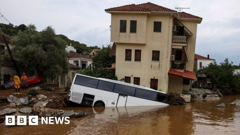 Greek floods: Austrian honeymooners missing after holiday home swept away