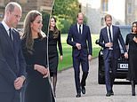 Kate Middleton’s ‘hardest day’ with Meghan Markle: Princess put aside differences with her sister-in-law for Windsor walkabout after the Queen’s death