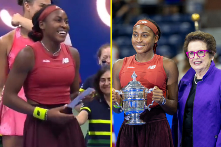 Coco Gauff thanks Billie Jean King as she’s handed £2.37m cheque for winning US Open