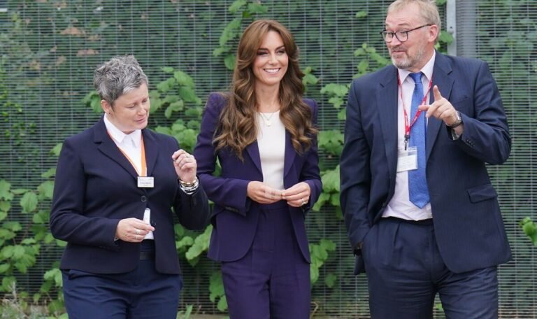 Princess Kate shows off ‘stunning’ new hairstyle and chic navy suit at High Down prison
