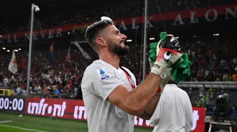 WATCH: Olivier Giroud goes in goal for AC Milan, makes vital save to seal win vs Genoa
