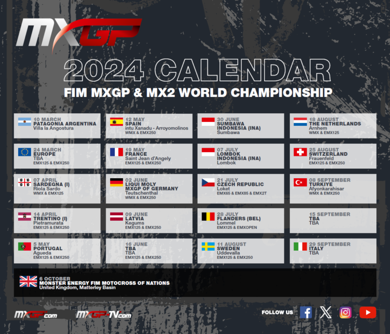 2024 Provisional FIM Motocross World Championship Calendar