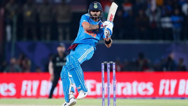 Kohli scores 95 as India beat New Zealand to go top of World Cup table