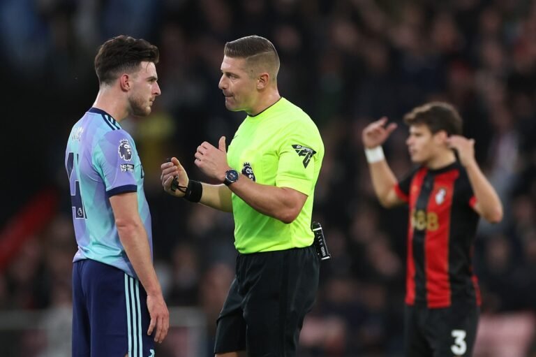 Declan Rice is getting attention for his words to the referee after Bournemouth defeat