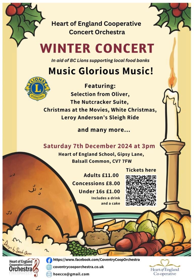 Coventry Orchestra’s Winter Concert ‘Music Glorious Music’ in aid of local food banks